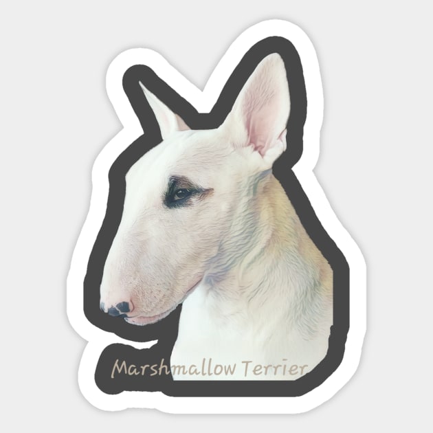 Marshmallow Bull Terrier Sticker by ReanimatedStore